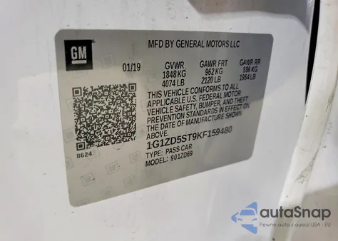 2019 Chevrolet Malibu Lt from USA, damaged, VIN 1G1ZD5ST9KF159480